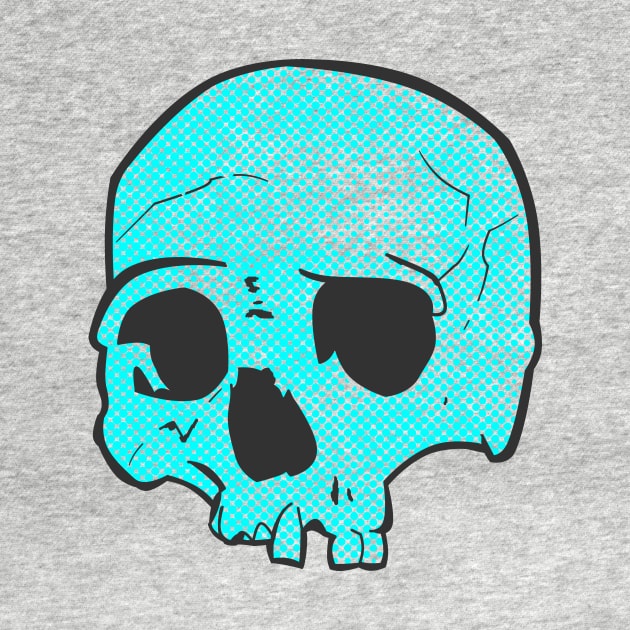 Cyan Skull by TipToeTee